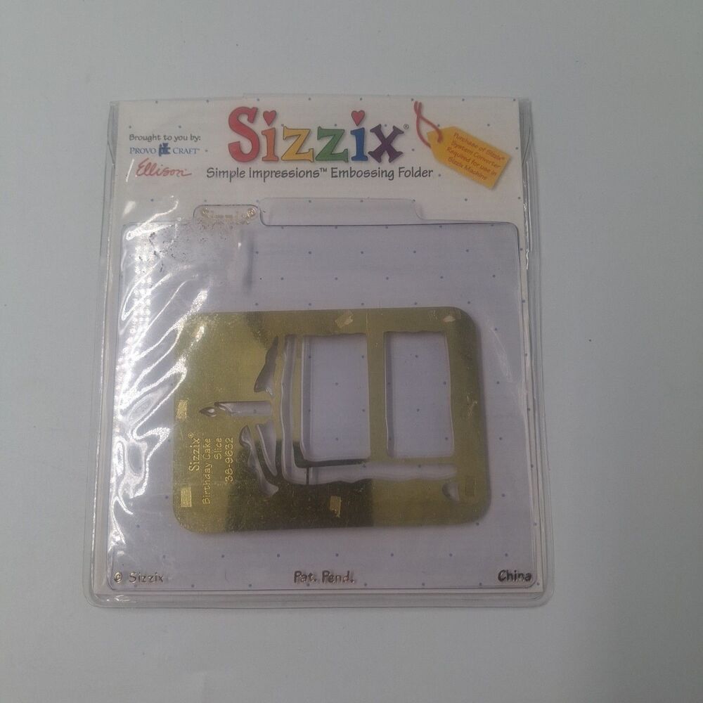 SIZZIX Simple Impressions BIRTHDAY CAKE SLICE Embossing Folder Open Box